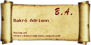 Bakró Adrienn névjegykártya